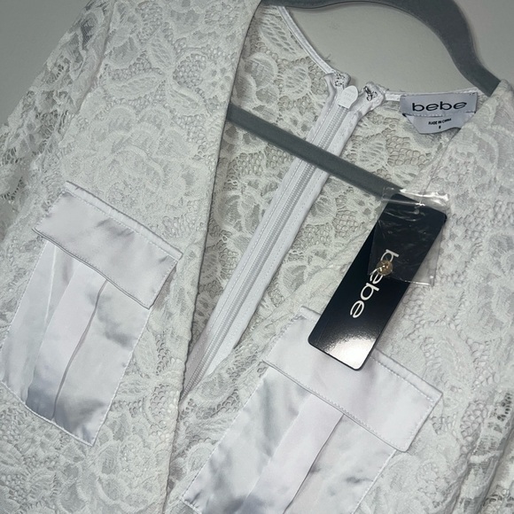 NWT Bebe Boho Wide Leg Lace Jumpsuit Sz 8 - Picture 8 of 10